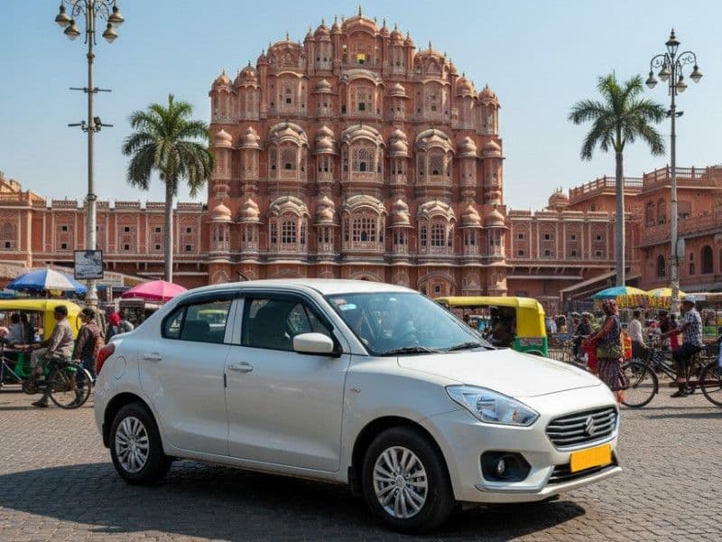 Swift Dzire Cab Rental Jaipur White