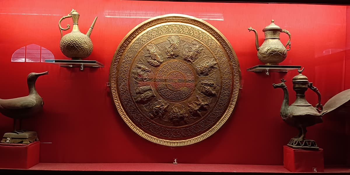 Brass artifacts in museum