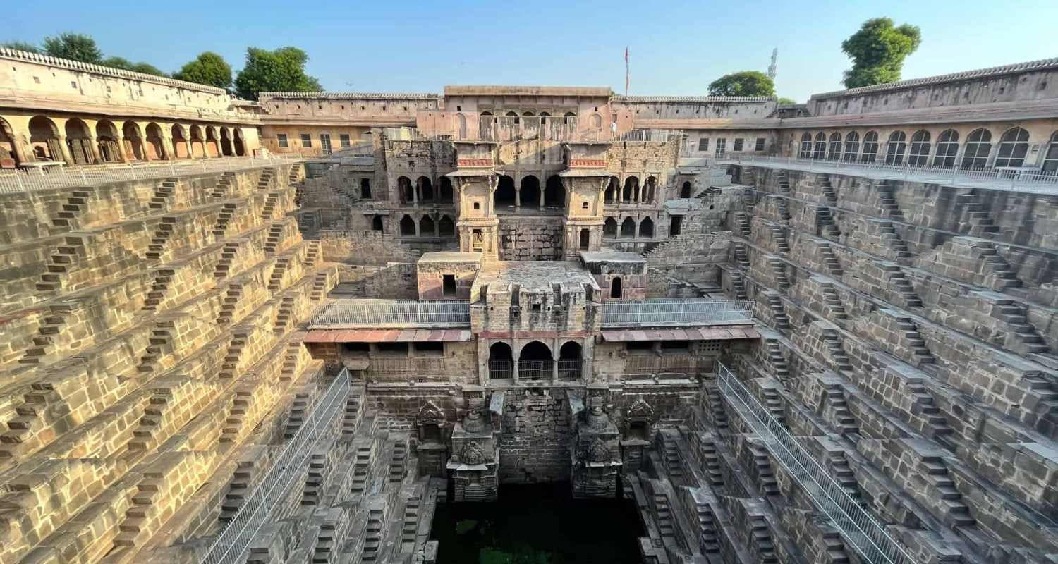Historic Abhaneri Stepwell near Jaipur Rajasthan India Abhaneri Stepwell near Jaipur