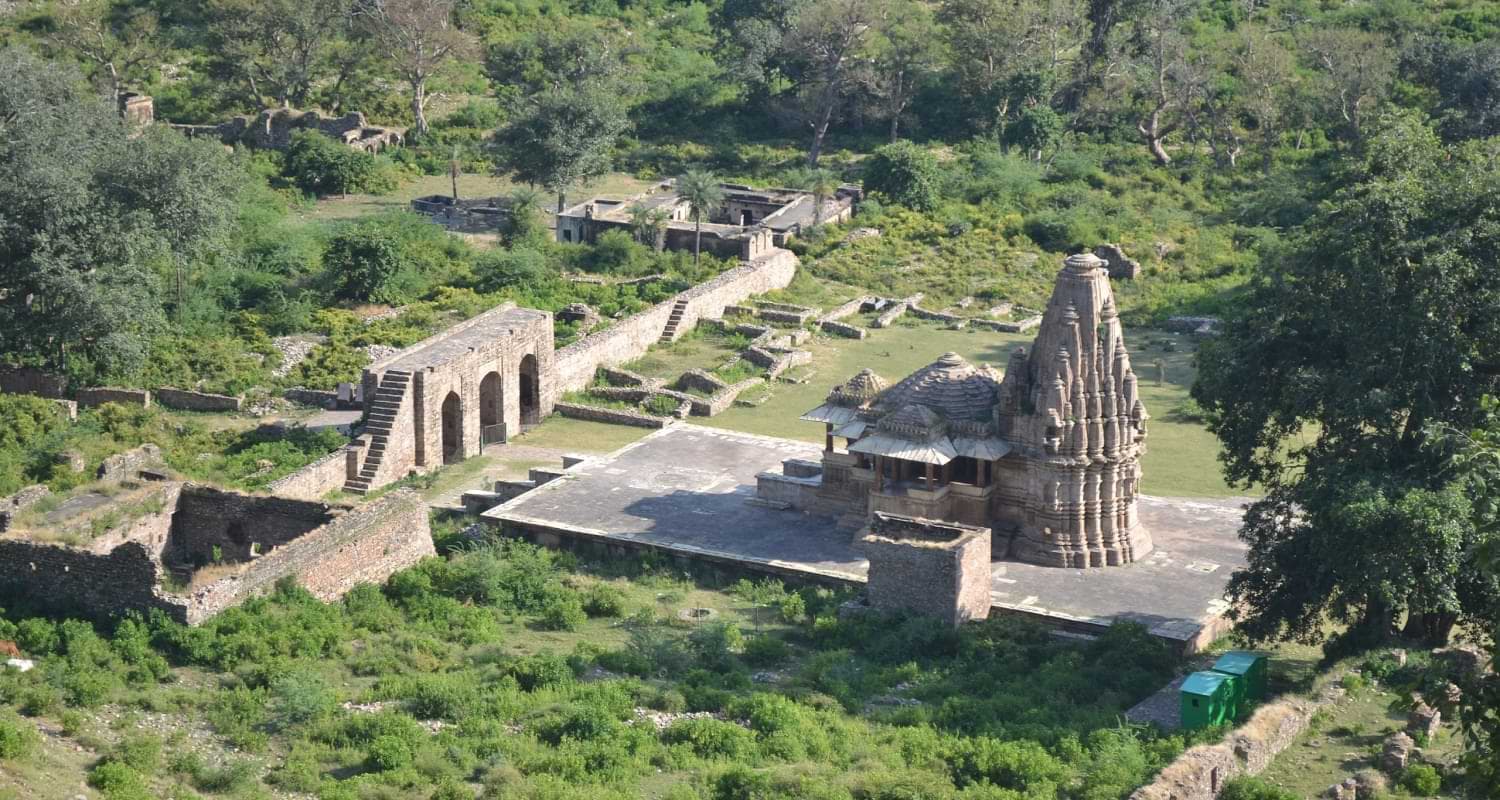 Aerial View of Gopinath Temple within Bhangarh Fort Complex Gopinath Temple Bhangarh Fort