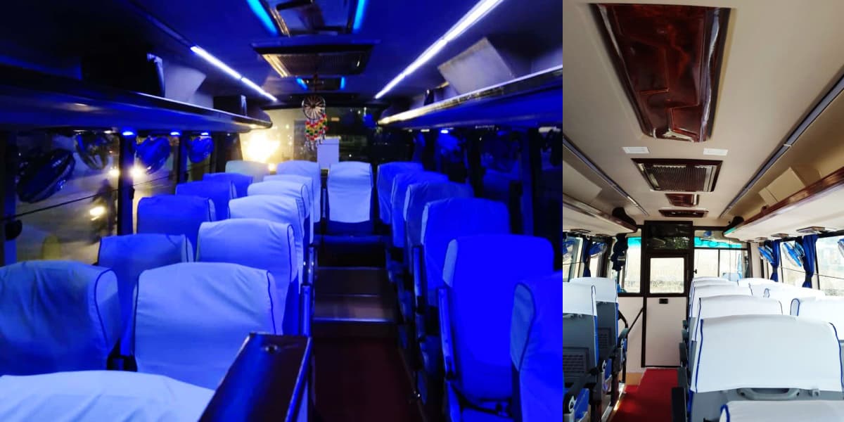 Luxury 18 Seater Bus and Coach Rental Seats Interior 18 Seater Bus Rental Interior