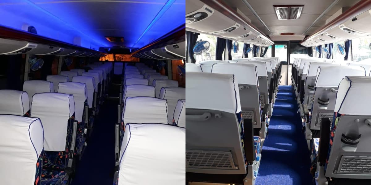 Comfortable 45 Seater Bus Interior with Luxury Coach Seats 45 Seater Bus Interior