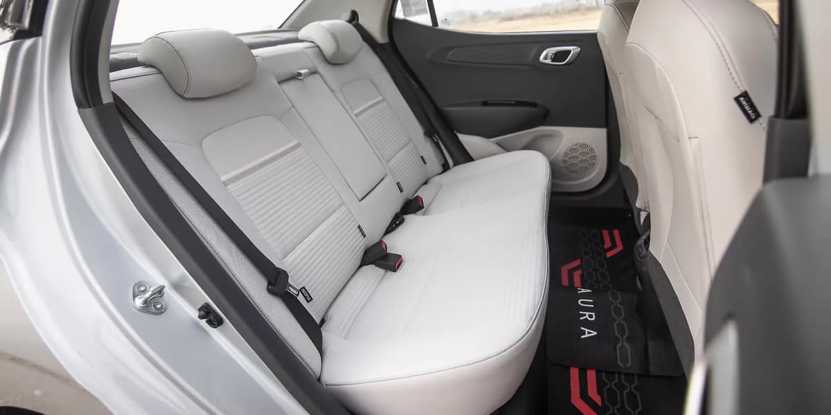 Spacious Rear Passenger Seats of the New Hyundai Aura Hyundai Aura Rear Cabin