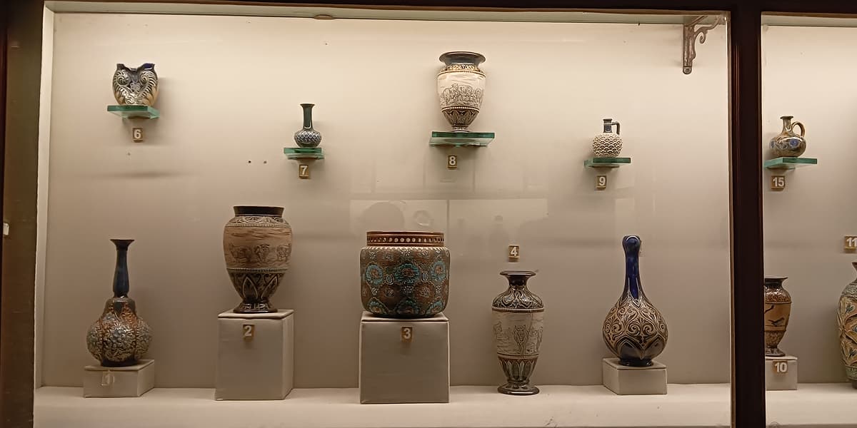 Antique Ceramic Vases at Albert Hall Museum Jaipur Antique pottery on display