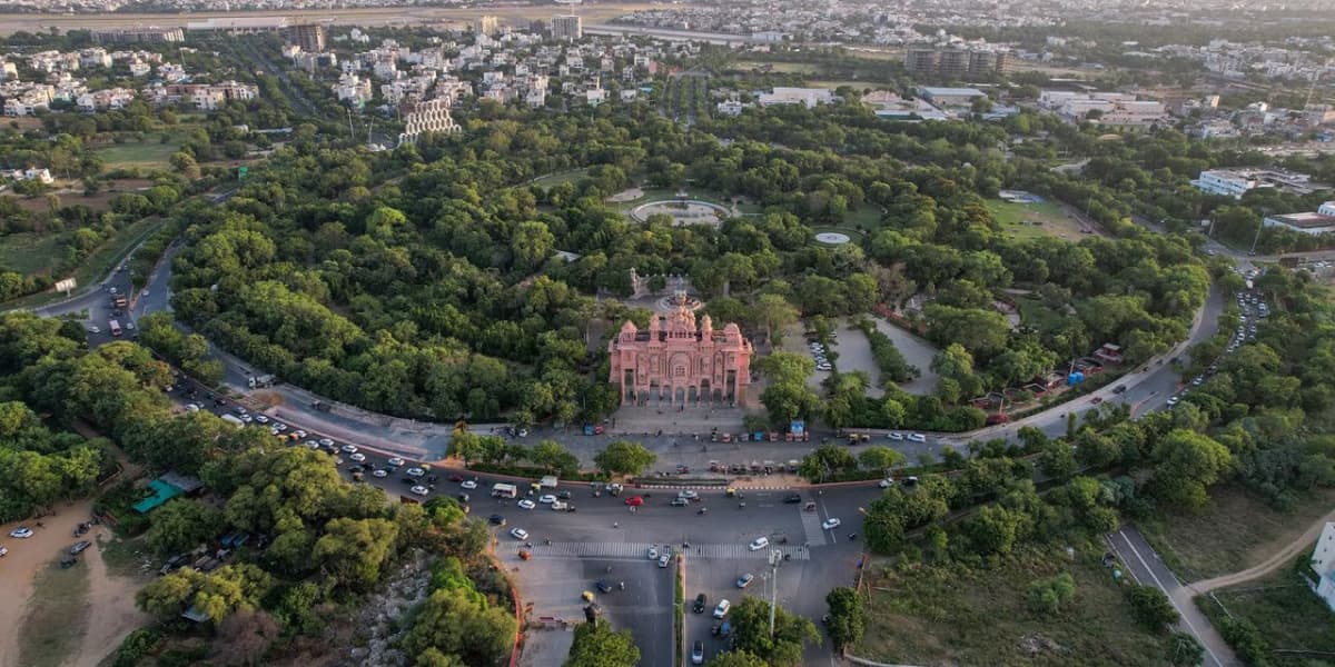 Aerial View of Jawahar Circle Garden in Jaipur Jawahar Circle Aerial